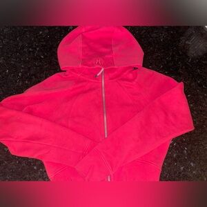 Lululemon- cropped scuba hoodie, size 10, color- lipgloss